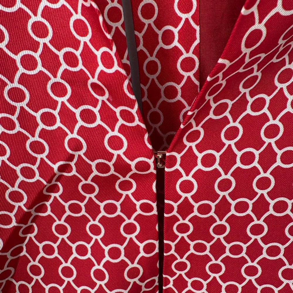 Alexis Red Patterned Long Sleeve Dress S - Picture 8 of 10